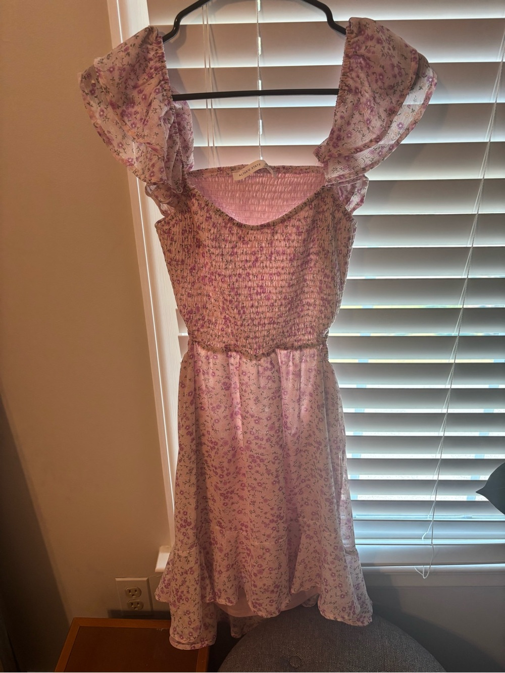 Altar'd State Pink Floral Smocked Top